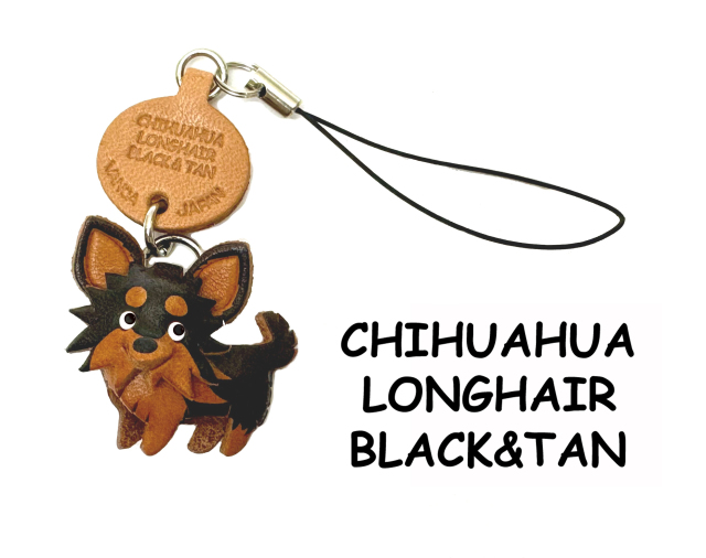 VANCA（バンカクラフト）革物語　レザー犬携帯ストラップ　チワワ　ロング